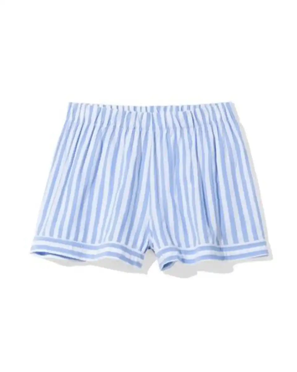 Bild 2 von Damen-Pyjamashorts Seersucker gestreift blau