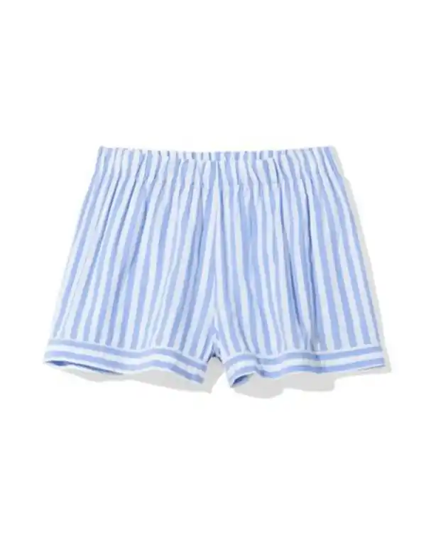 Bild 2 von Damen-Pyjamashorts Seersucker gestreift blau