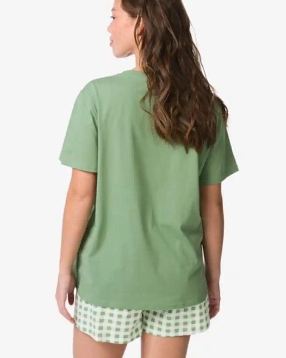 Bild 4 von Damen-Kurz-Pyjama aus Jersey kariert grün