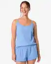 Bild 1 von Damen-Kurz-Pyjama gerippt blau