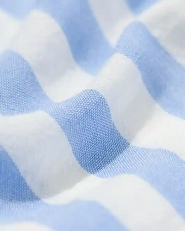 Bild 3 von Damen-Pyjamashorts Seersucker gestreift blau