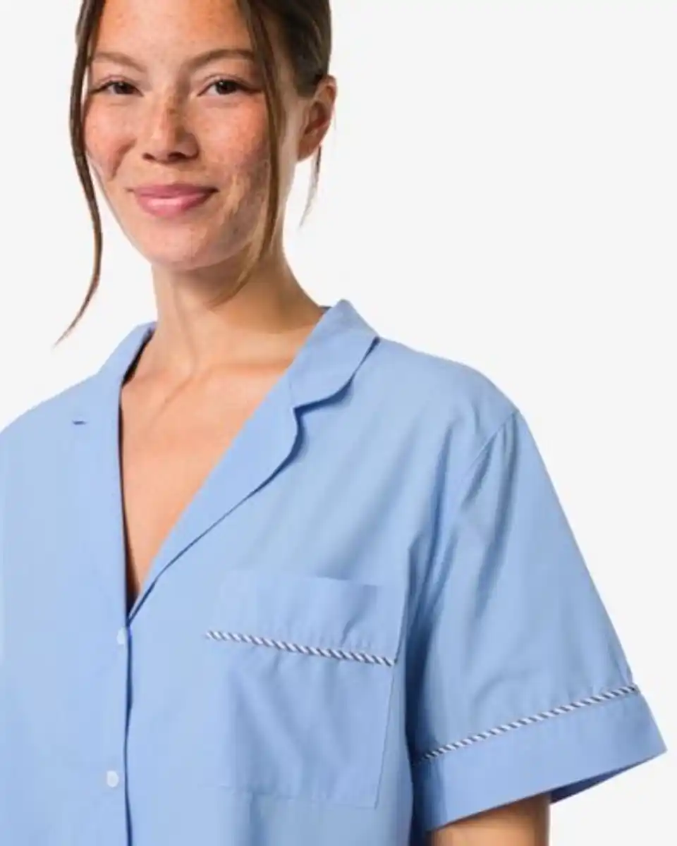 Bild 4 von Damen-Kurz-Pyjama aus Popeline blau