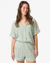 Bild 1 von Damen-Pyjamashorts Seersucker gestreift grün