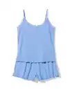 Bild 2 von Damen-Kurz-Pyjama gerippt blau