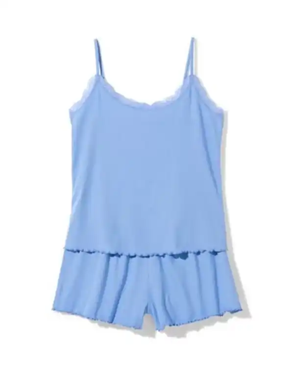 Bild 2 von Damen-Kurz-Pyjama gerippt blau