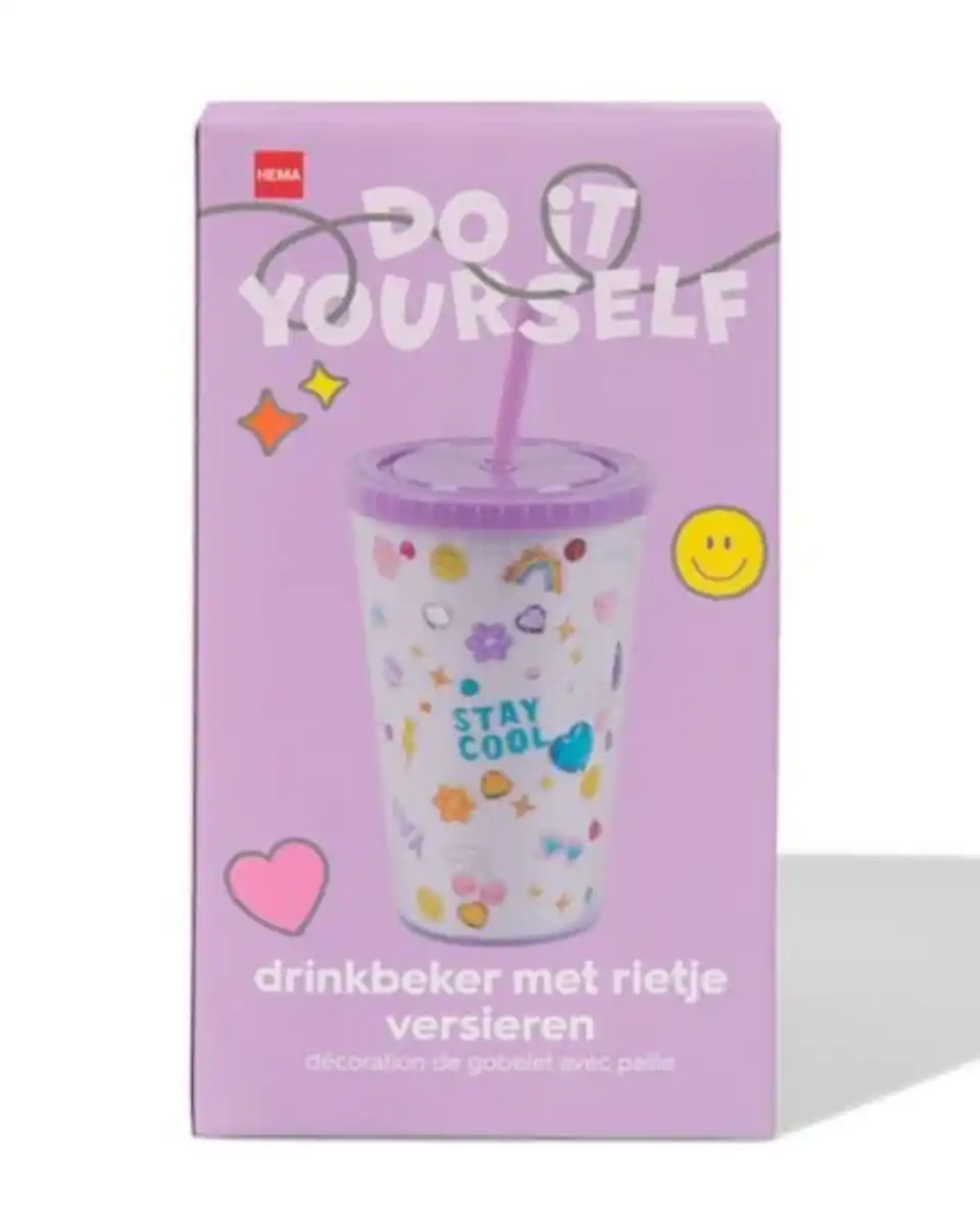Bild 1 von Trinkbecher mit Trinkhalm dekorieren