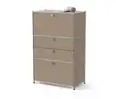 Bild 1 von Kommode Metall »CN3« mit 2 Klappenfächern und 2 Schubladen, taupe