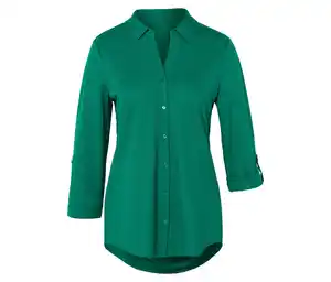 Piqué-Jerseybluse, grün