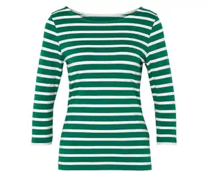 Shirt mit 3/4-Arm, grün gestreift