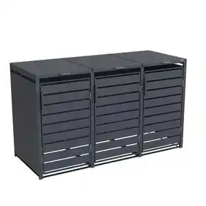 weka Metall-Mülltonnenbox Gary 3er, Metall, Anthrazit