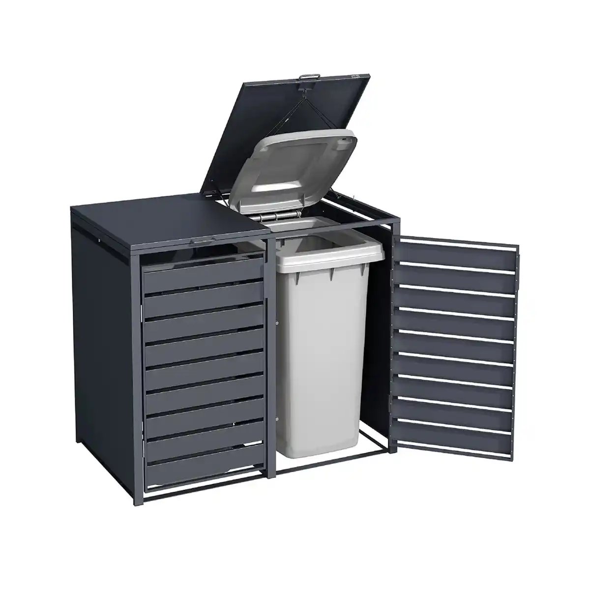 Bild 3 von weka Metall-Mülltonnenbox Gary 2er, Metall, Anthrazit