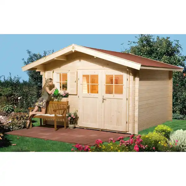 Bild 3 von weka Gartenhaus Verona B natur 340 x 300 cm, Vordach 60 cm