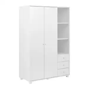 Drehtürenschrank Milo Weiß ca. 115x176x55 cm, Weiß