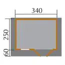 Bild 3 von weka Gartenhaus Verona A natur 340 x 250 cm, Vordach 60 cm