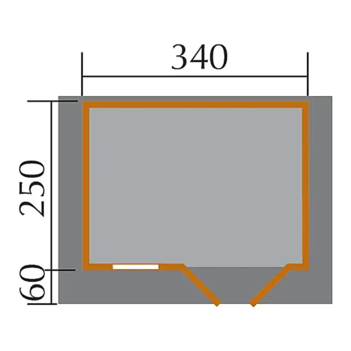 Bild 3 von weka Gartenhaus Verona A natur 340 x 250 cm, Vordach 60 cm