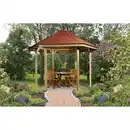 Bild 1 von Weka Pavillon 656 Sparset Gr.1 mit Roten Dachschindeln 326 cm x 376 cm