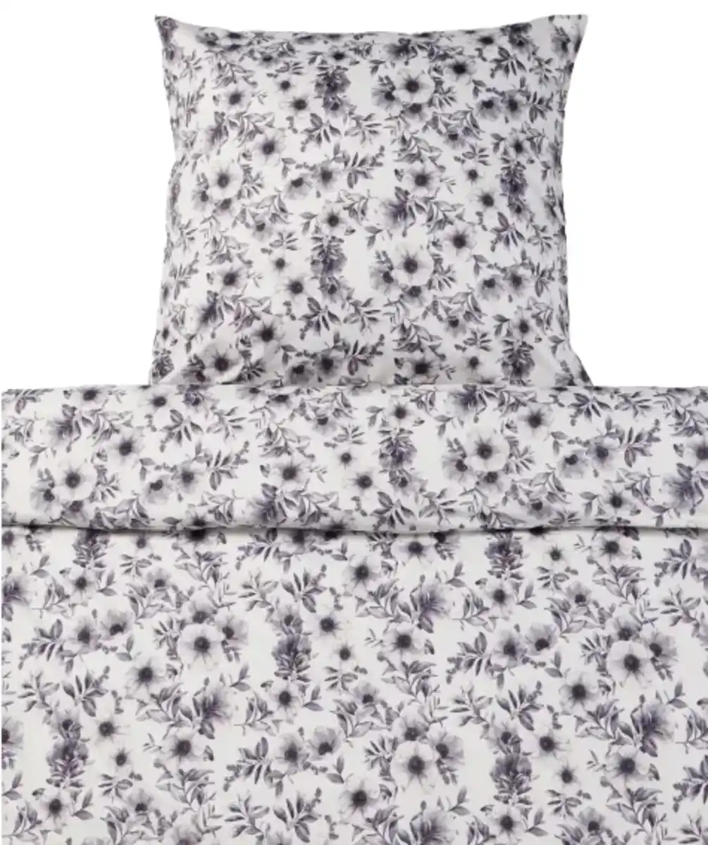 Bild 1 von Mikrofaser-Bettwäsche mit Blumen, blau