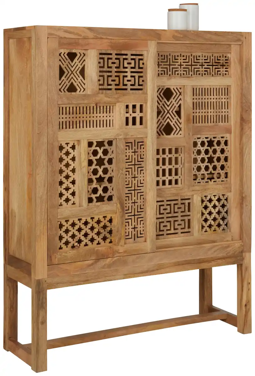 Bild 1 von Highboard Lakota aus Mangoholz in Hellbraun, Hellbraun