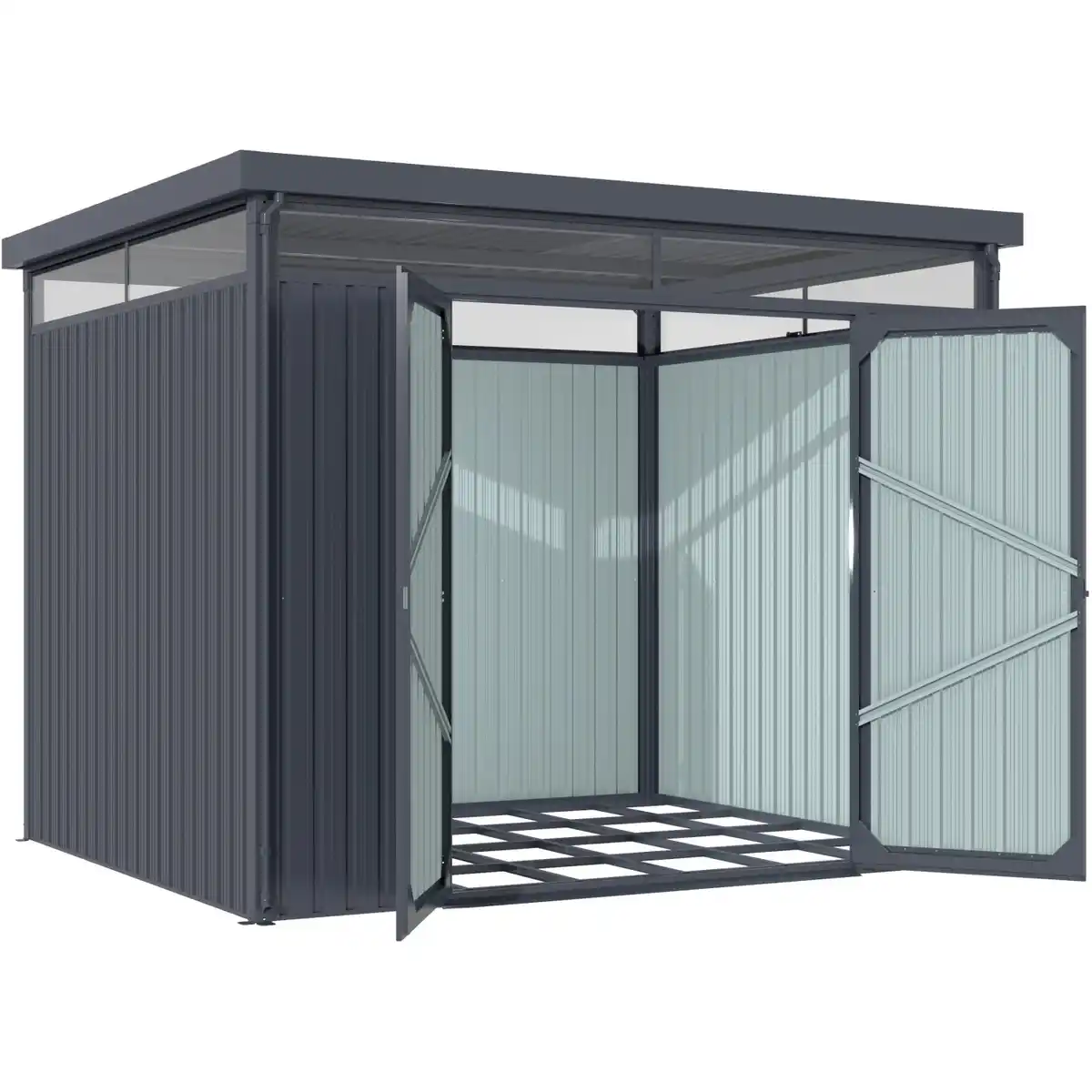Bild 2 von Pergart Gerätehaus Rheinfelden 108 Anthrazit 290 cm x 245 cm x 226 cm