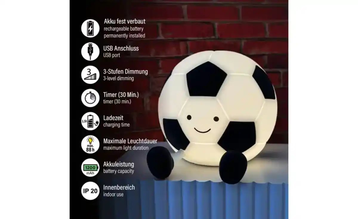 Bild 3 von Fischer-Honsel Fußball-Tischleuchte Kalle