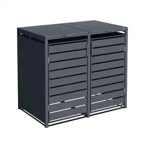 weka Metall-Mülltonnenbox Gary 2er, Metall, Anthrazit