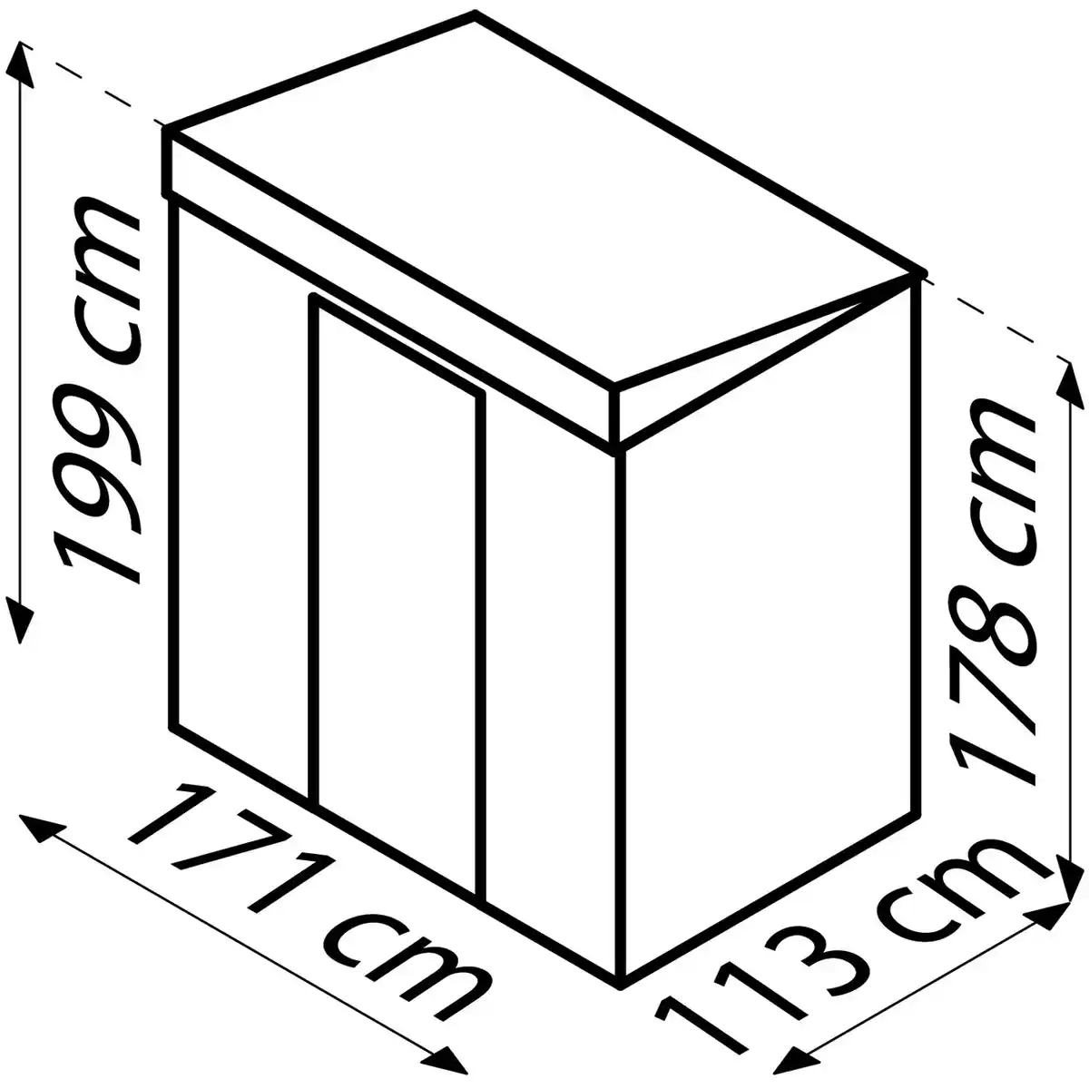 Bild 3 von Globel Metall-Gerätehaus Skillion 64 B x T: 171 cm x 113 cm Silber Metallic