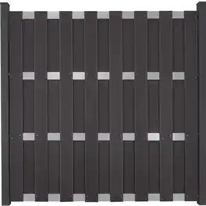 GroJa Bausatz EV1 Fertigzaun DIY ohne Pfosten 180 cm x 180 cm Anthrazit