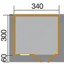 Bild 2 von weka Gartenhaus Verona B natur 340 x 300 cm, Vordach 60 cm