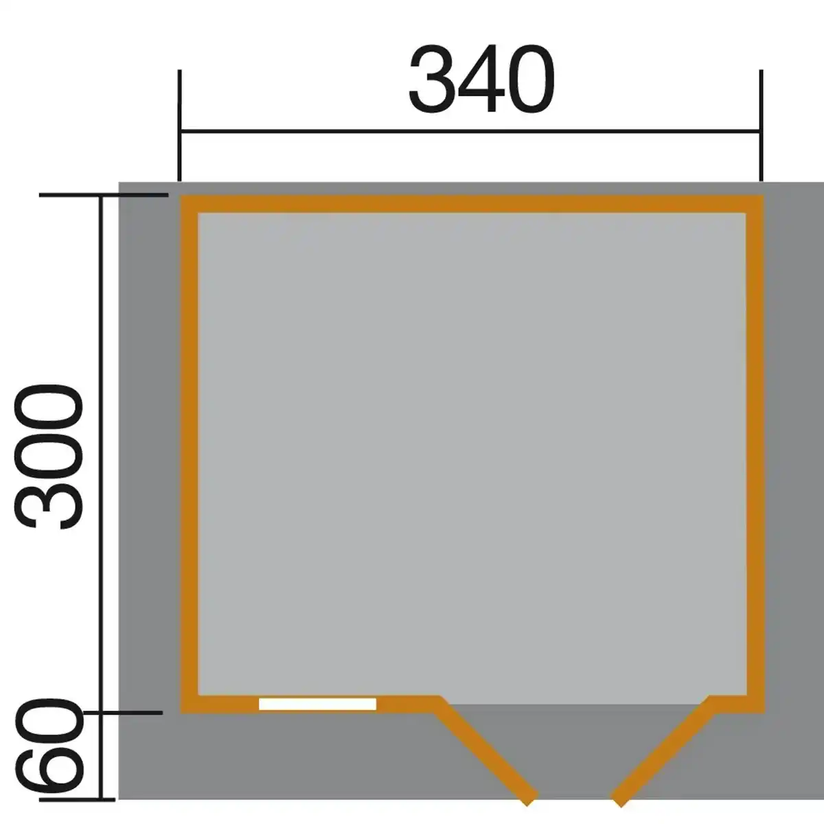 Bild 2 von weka Gartenhaus Verona B natur 340 x 300 cm, Vordach 60 cm