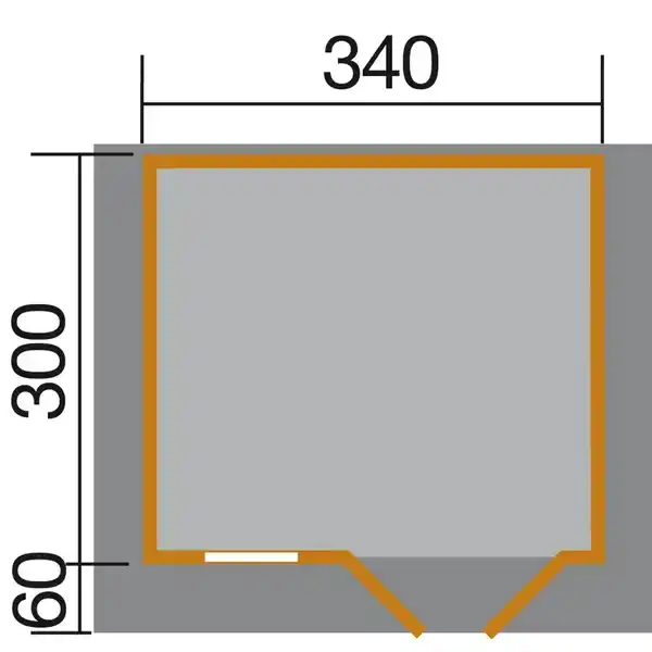 Bild 2 von weka Gartenhaus Verona B natur 340 x 300 cm, Vordach 60 cm