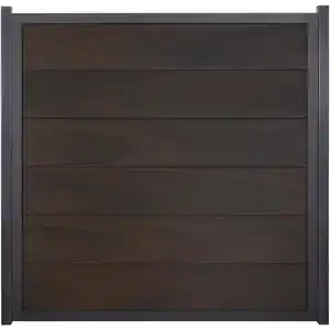 GroJaViento Zaunelement Walnuss co-extrudiert 180 x 180 cm Rahmen: Anthrazit