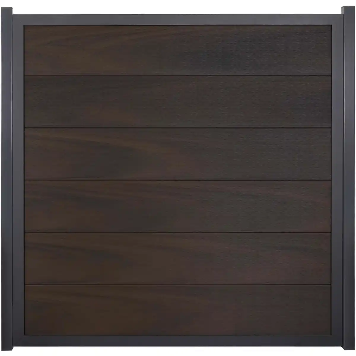 Bild 1 von GroJaViento Zaunelement Walnuss co-extrudiert 180 x 180 cm Rahmen: Anthrazit