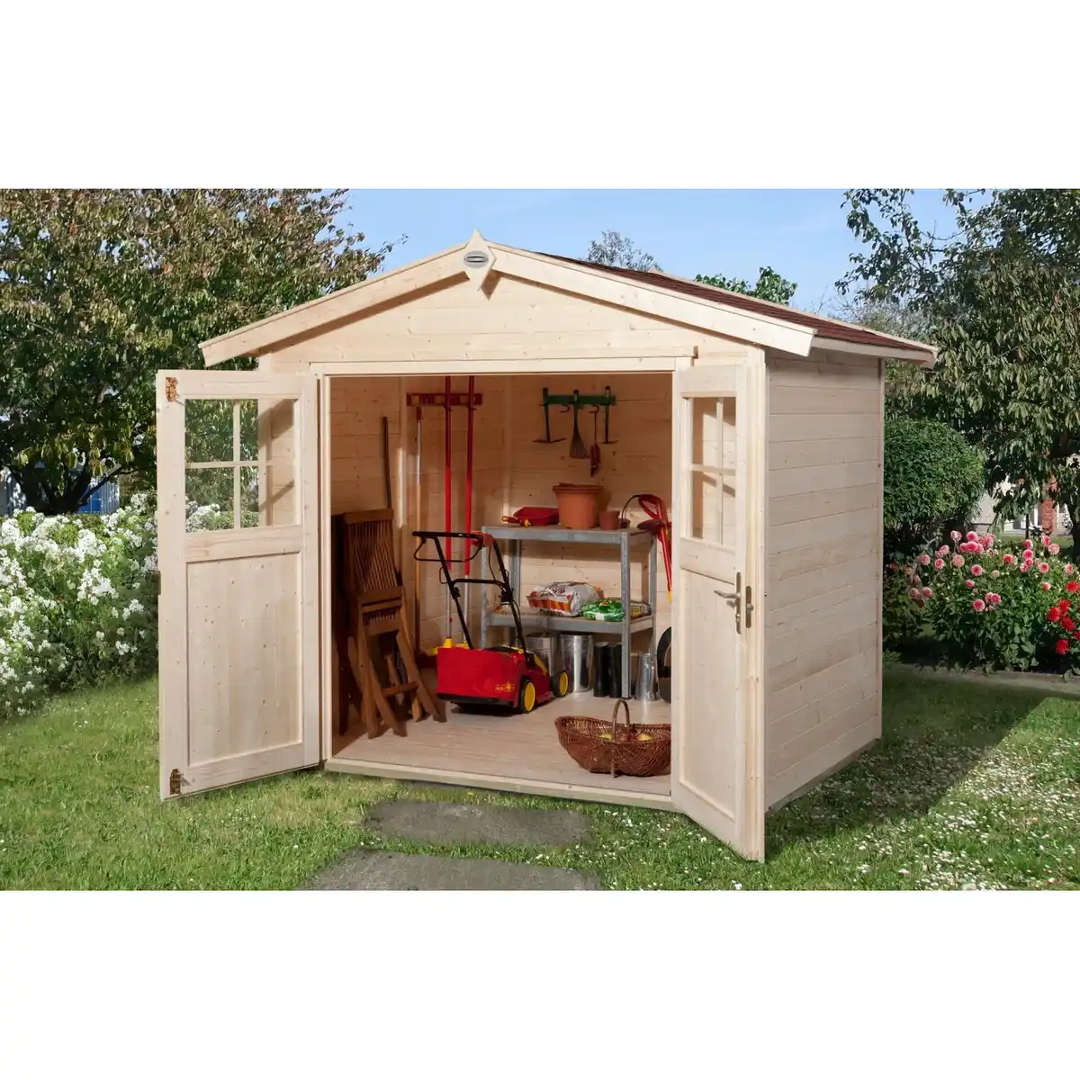 Bild 1 von OBI Outdoor Living Holz-Gartenhaus Monza Satteldach Unbehandelt 205 cm x 229 cm