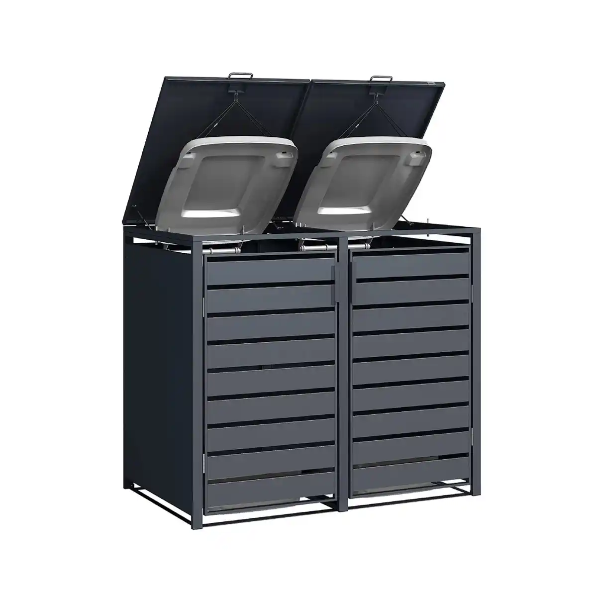 Bild 2 von weka Metall-Mülltonnenbox Gary 2er, Metall, Anthrazit