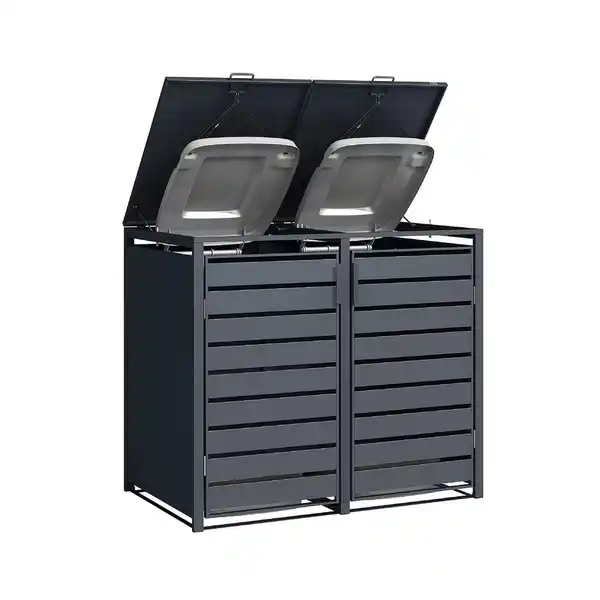 Bild 2 von weka Metall-Mülltonnenbox Gary 2er, Metall, Anthrazit