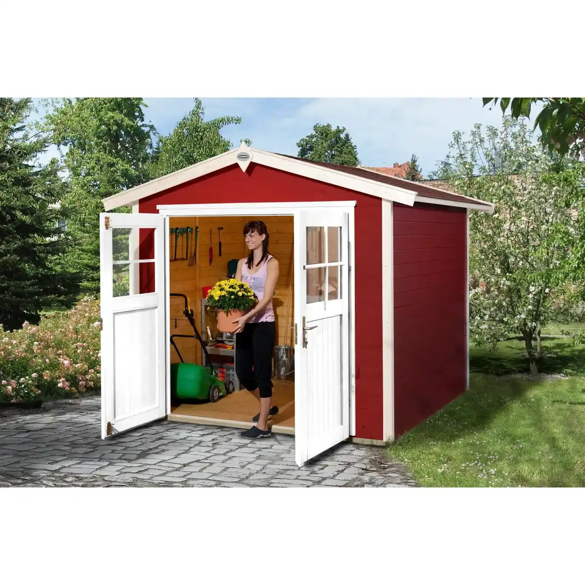 Bild 1 von OBI Outdoor Living Holz-Gartenhaus Monza Satteldach Lasiert 205 cm x 229 cm