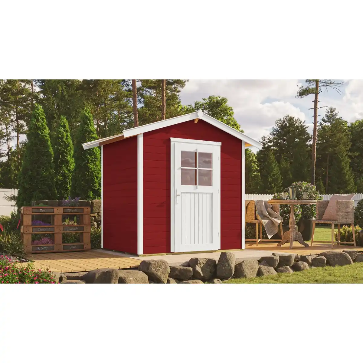 Bild 1 von OBI Outdoor Living Holz-Gartenhaus Monza Satteldach Lasiert 205 cm x 174 cm