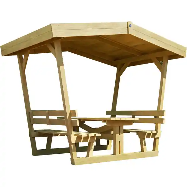Bild 2 von Weka Gartenlaube Tessin Natur 303 cm x 205 cm