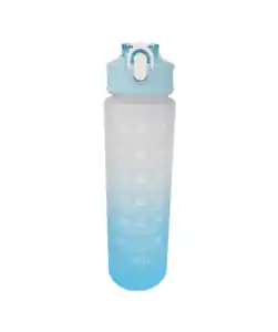 Trinkflasche mit Zeitskala, hellblau
