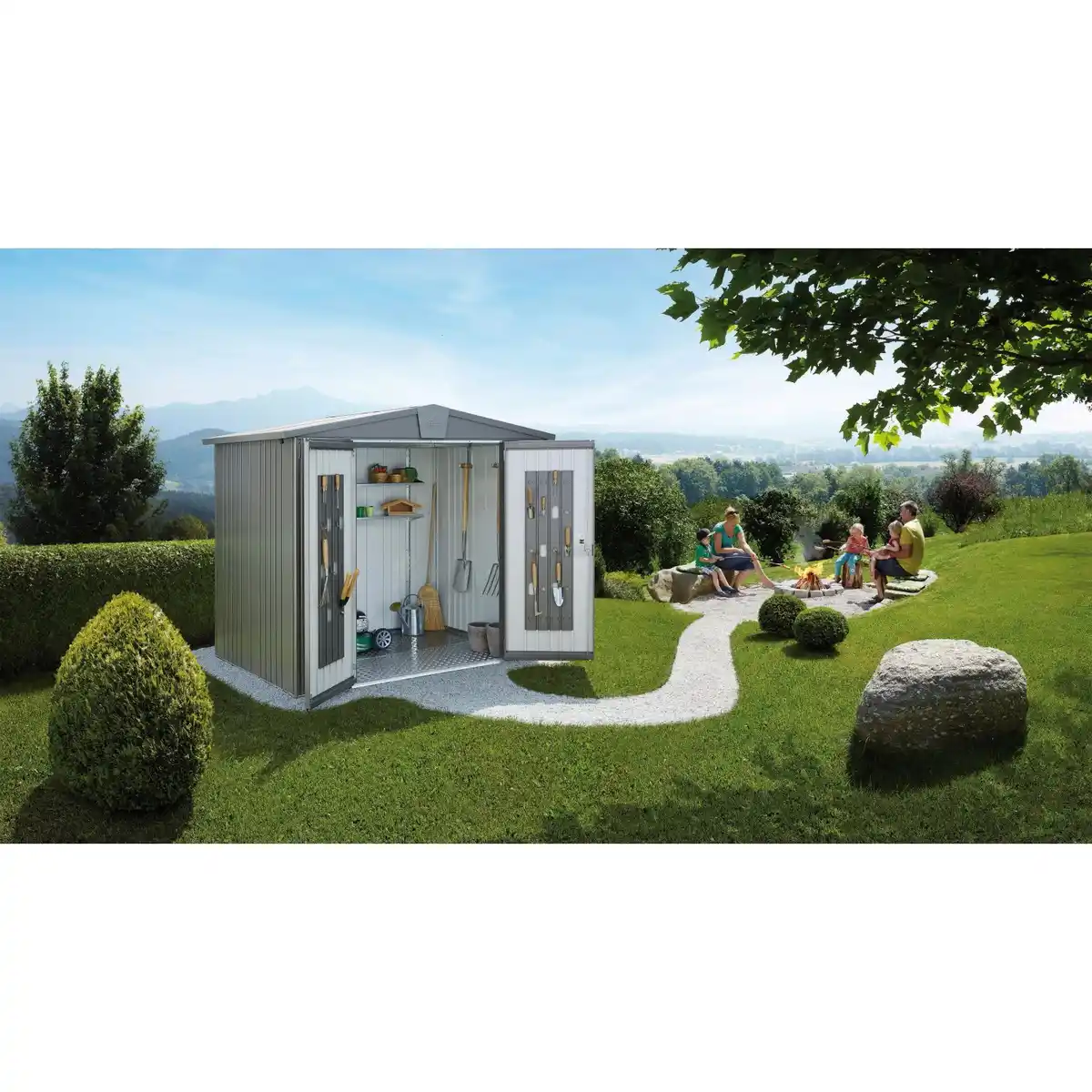Bild 1 von Biohort Metall-Gerätehaus Europa Dunkelgrau-Metallic 3,5 m²