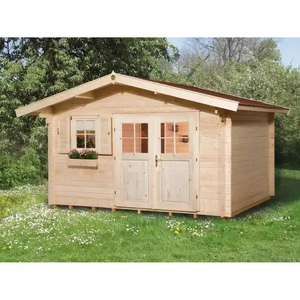 Bild 2 von weka Gartenhaus Verona A natur 340 x 250 cm, Vordach 60 cm