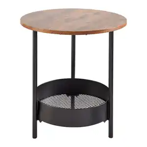 Beistelltisch Ketty Walnussfarben MDF Rund, Walnussfarben