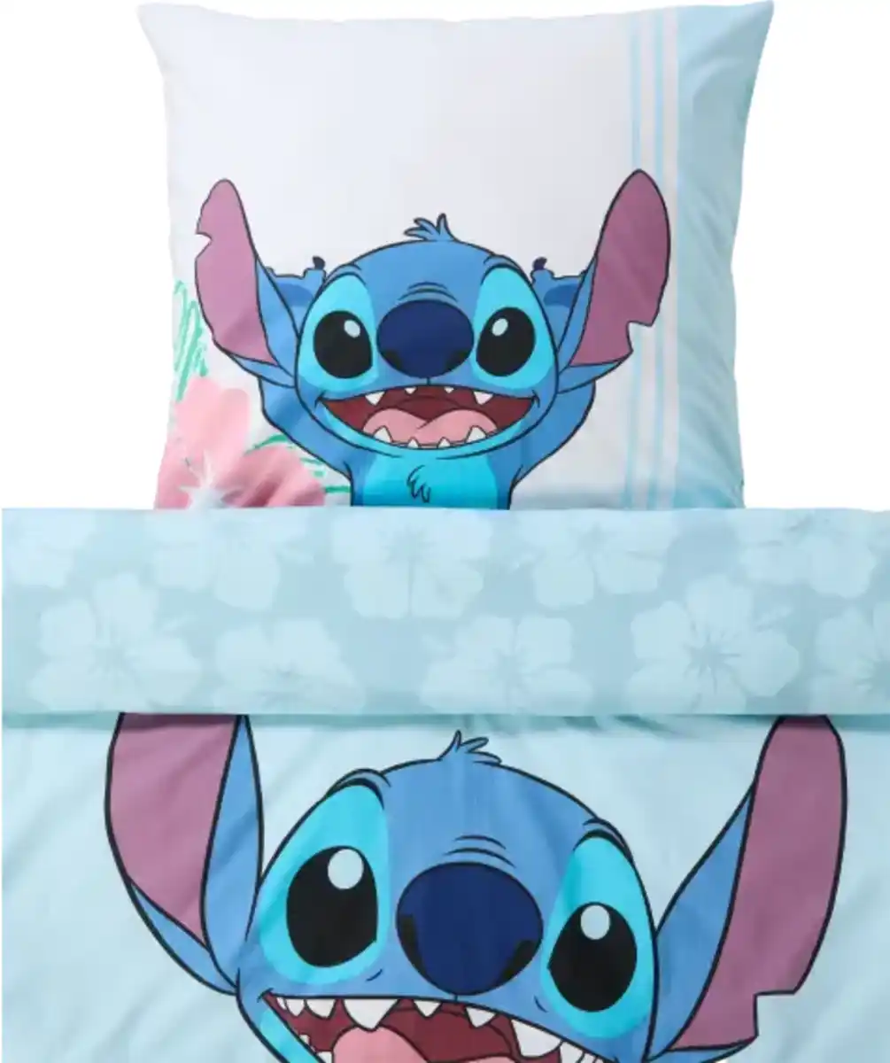 Bild 1 von Stitch Lizenz Baumwoll-Bettwäsche, blau