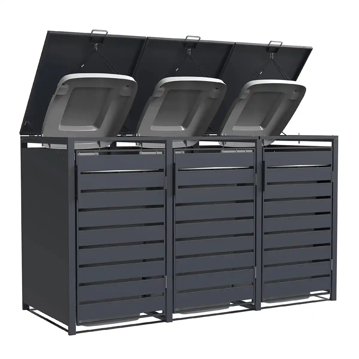 Bild 2 von weka Metall-Mülltonnenbox Gary 3er, Metall, Anthrazit