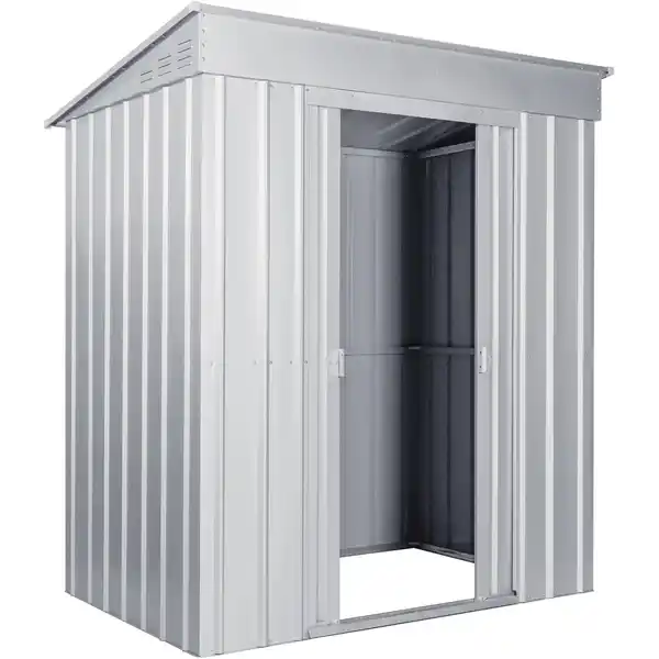 Bild 2 von Globel Metall-Gerätehaus Skillion 64 B x T: 171 cm x 113 cm Silber Metallic