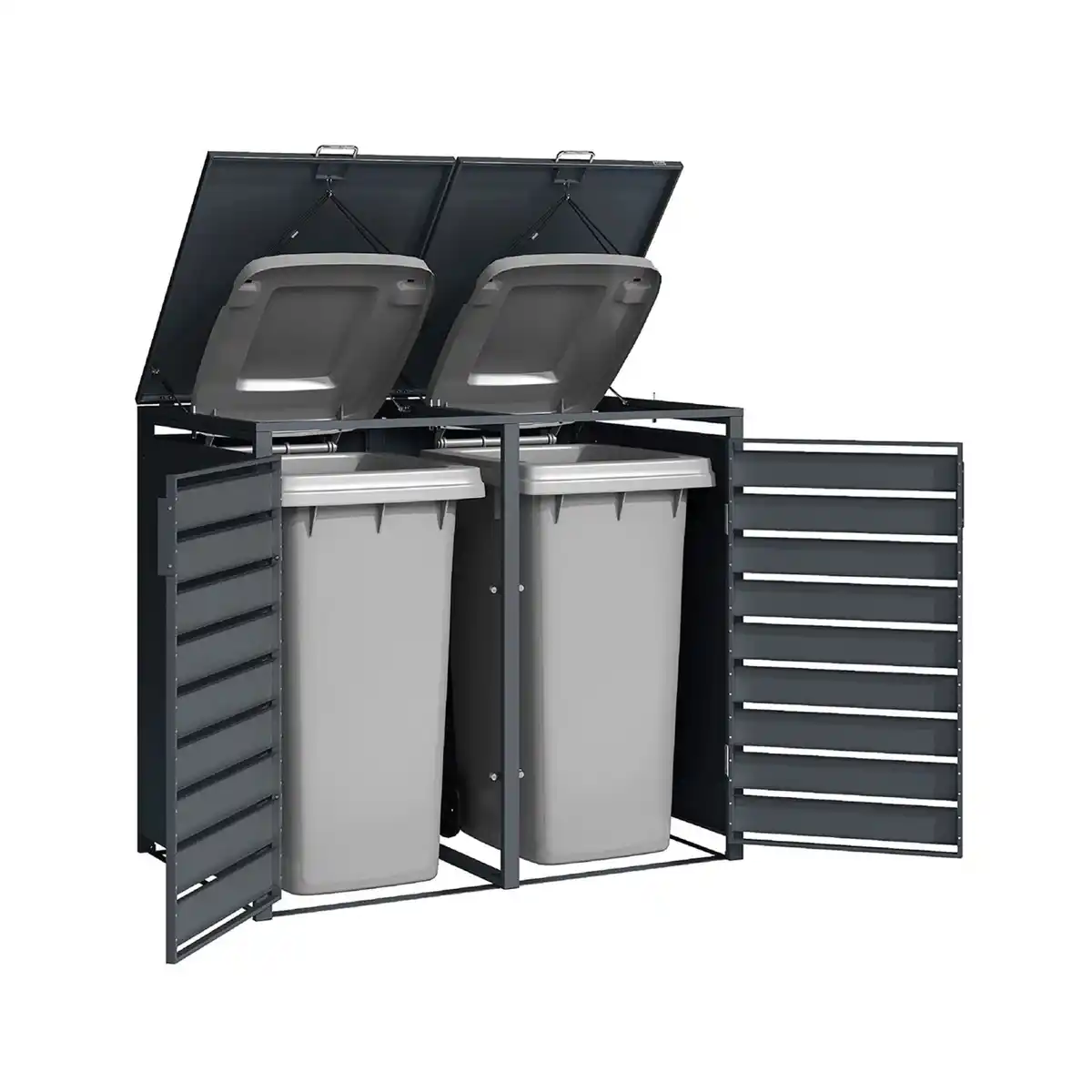 Bild 4 von weka Metall-Mülltonnenbox Gary 2er, Metall, Anthrazit