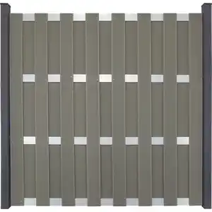 GroJa Bausatz EV1 Fertigzaun DIY ohne Pfosten 180 cm x 180 cm Hellgrau
