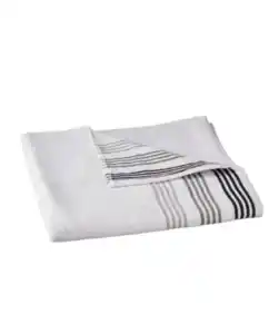 Duschtuch mit Streifenbordüren, weiß