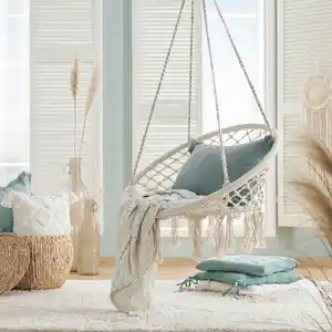 Hängesessel Valencia Weiß aus Metall/Textil, Weiß