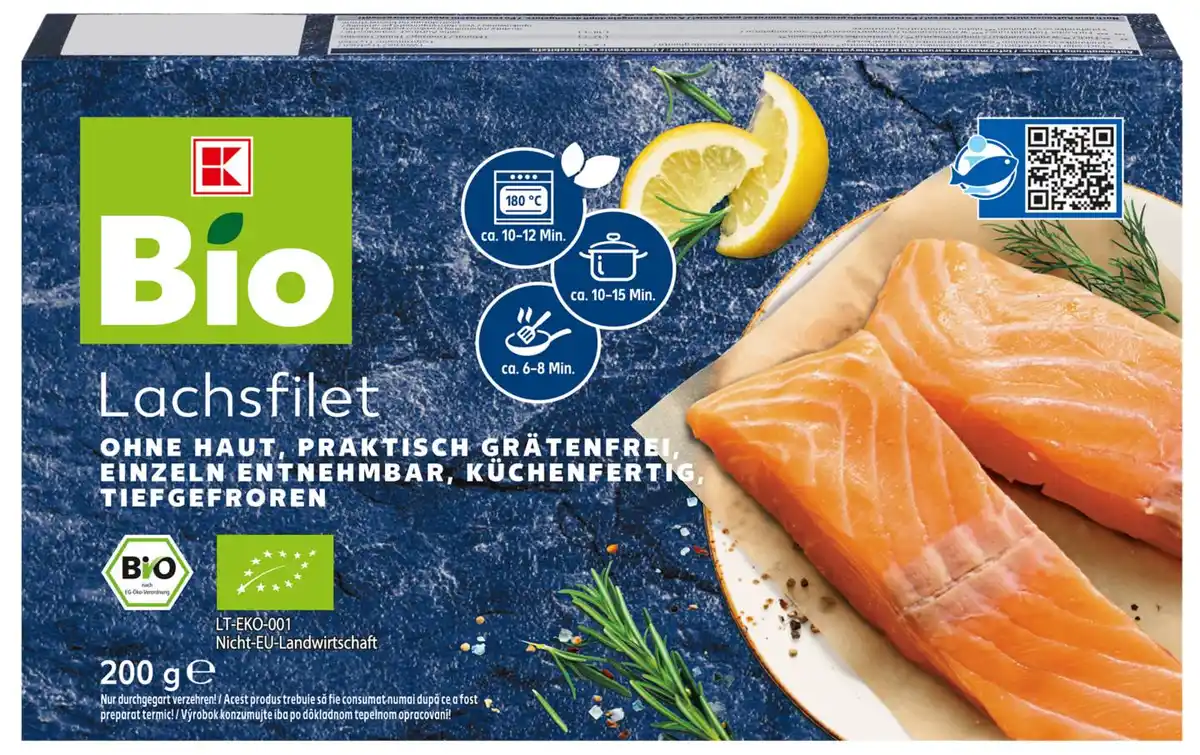 Bild 1 von K-BIO Bio-Lachsfilet, 200-g-Packg.